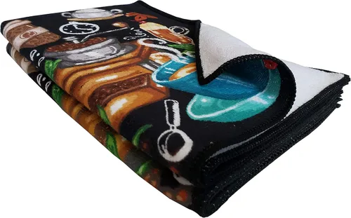 Vista 3 de Barista Coffee House - Juego de toallas de mano de microfibra, 24 x 16 pulgadas, 2 piezas