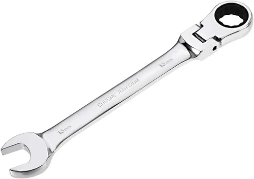 Vista 14 de uxcell Llave combinada de trinquete de cabeza flexible de 0.236 in métrica 72 dientes 12 puntos de trinquete caja terminada herramientas de llave