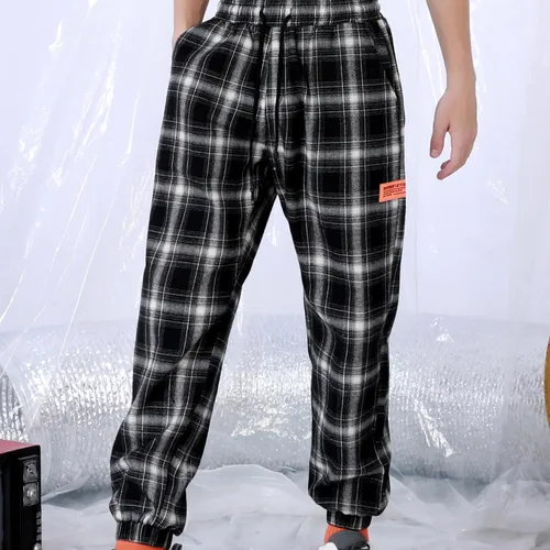 Vista 4 de Genanx Pantalones deportivos con cordón para hombre, pantalones deportivos con gráficos de letras, pantalones cargo punk, pantalones de hip hop