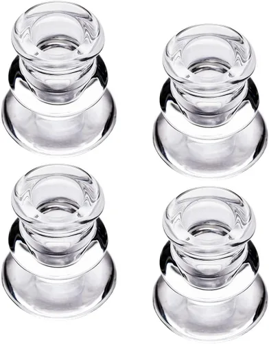 Vista 11 de Portavelas de cristal transparente, juego de 2 portavelas cónicos para bodas, decoración y comedor