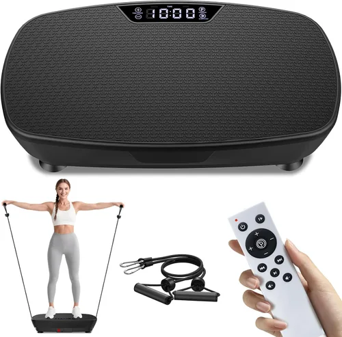 Vista 11 de AoraPulse Máquina de ejercicios con placa de vibración, placa de vibración para pérdida de peso de drenaje linfático, capacidad de 400 libras