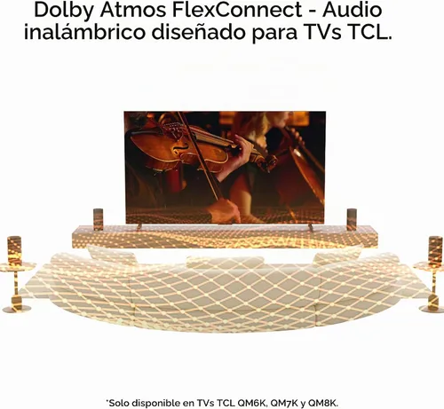 Vista 4 de TCL Z100 Altavoz inalámbrico de cine en casa con tecnología Dolby Atmos FlexConnect con transmisión de música Bluetooth, potencia de salida de 170