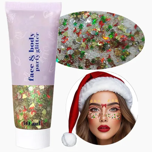 Vista 9 de Go Ho Brillantina azul para rostro y cuerpo, pintura facial azul de Halloween, gel brillante de sirena, lentejuelas gruesas holográficas para ojos