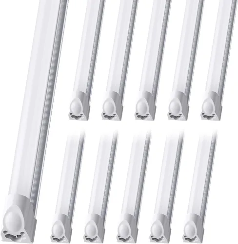 Vista 10 de Barrina (Paquete de 8) Artefacto único integrado LED T5, 4 pies, 2200lm, 5000K, 20W, luz para tienda, techo y debajo del gabinete, listada ETL