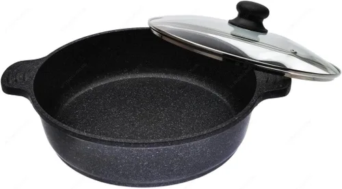 Vista 4 de KW QPW24L - Sartén de aluminio fundido con revestimiento de mármol de cerámica, 9½ pulgadas