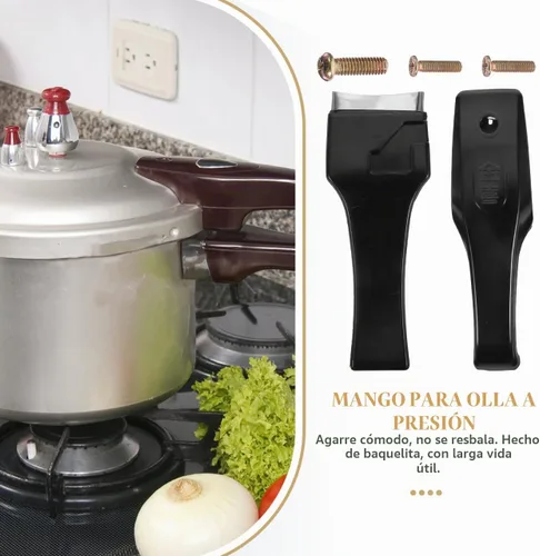 Vista 5 de Mango de repuesto para olla a presión, resistente al calor, accesorio de cocina, agarre ergonómico, cómodo y 7.48 x 1.96 x 1.77 pulgadas, fácil