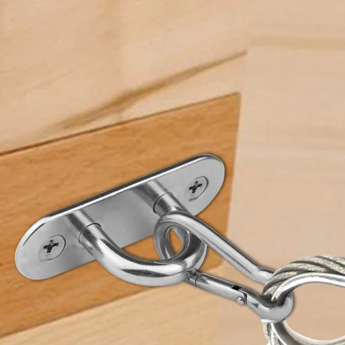 Vista 7 de 6 almohadillas de acero inoxidable de 1.8 pulgadas Ganchos en U para placa de ojo + 6 ganchos de acero inoxidable, lazo de grapas de hardware