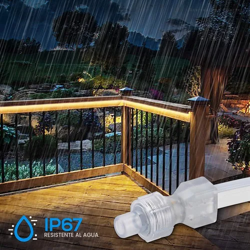 Vista 5 de TORCHSTAR Cuerda de neón LED de 50 pies para exteriores, IP67 impermeable, CA 120 V (150 pies máximo), certificado ETL y UL, decoración de edificios
