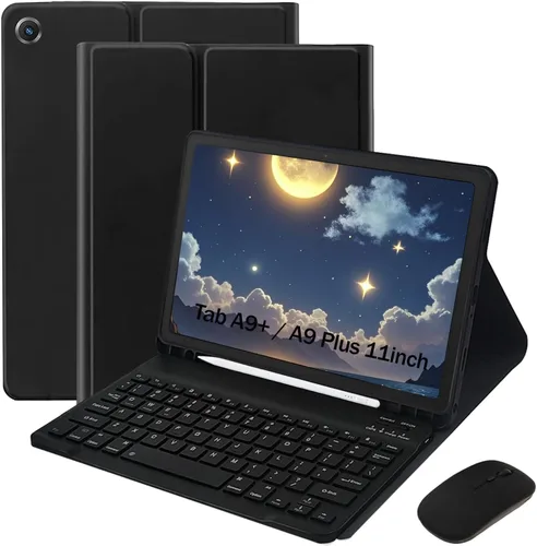 Vista 9 de Funda de teclado para Samsung Galaxy Tab S10 Lite / S10 FE / S9 FE / S9 10.9-11 pulgadas - Ratón y teclado desmontable, funda protectora delgada