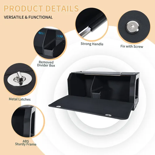 Vista 4 de Organizador de maletero de automóvil, organizador de almacenamiento resistente con tapa y asa de empuje, organizador plegable de cuero para SUV