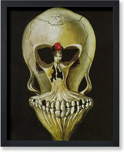 Vista 7 de Poster Master Póster vintage – Impresión de pintura de bailarina en la cabeza de la muerte – Arte surrealismo – Regalo gótico para él, ella