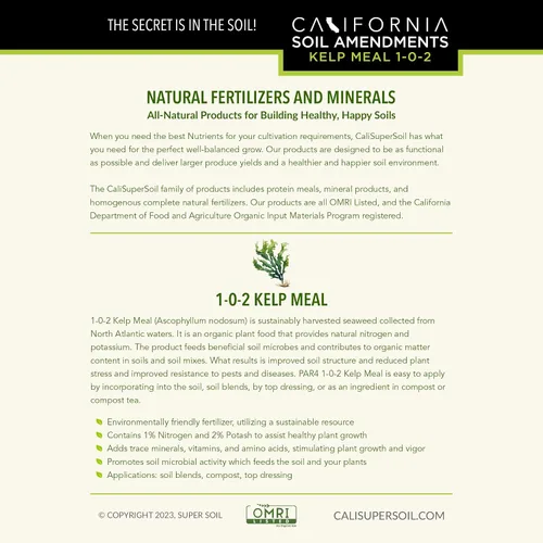 Vista 3 de The Bud Grower California Hot Soil Premium Kelp Meal 6 libras de polvo fino 100% harina orgánica de algas Kit y suministros de tienda