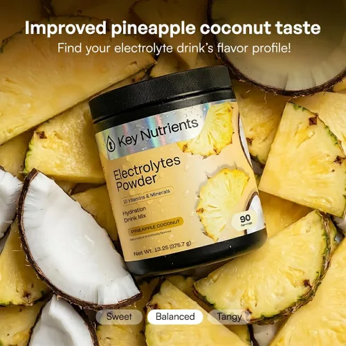 Vista 57 de KEY NUTRIENTS Electrolitos en polvo sin azúcar, limonada de maracuyá con 6 electrolitos y minerales, fibra prebiótica y polvos de hidratación