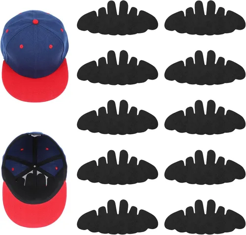 Vista 8 de 10 piezas de gorras de béisbol, lavables para sombreros de fieltro para sombrero, forro de sudor, insertos reutilizables para sombrero de soporte
