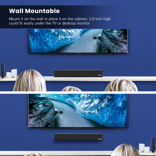 Vista 12 de Barra de sonido, BESTISAN Barra de sonido de 50 vatios con HDMI, óptico, AUX, USB, salida de subgraves y conexión Bluetooth, DSP, bajo ajustable, 16
