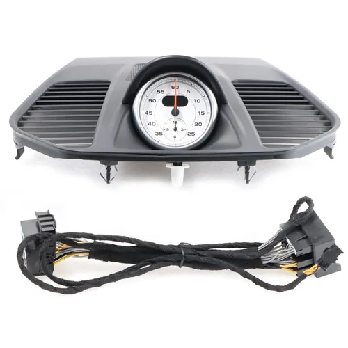 Vista 10 de Cronómetro Deportivo Montado en Tablero para Porsche 911 2013-2019, Panel Negro y Reloj Negro