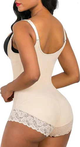 Vista 2 de SHAPERX Faja moldeadora colombiana de control del abdomen, modelador de figura con cremallera, body con torso abierto
