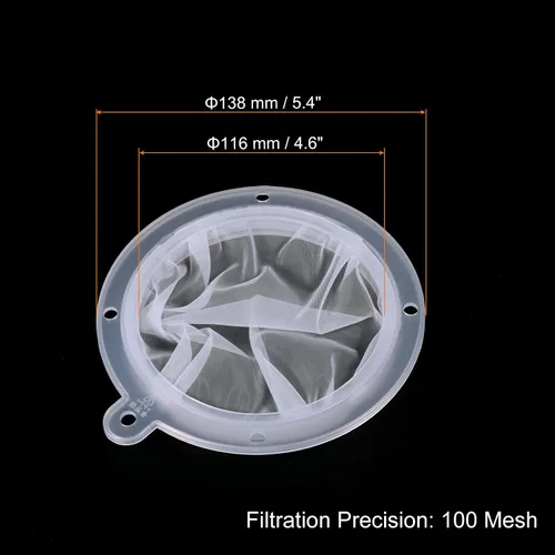Vista 2 de PATIKIL Filtro de alimentos de 5.4 pulgadas de diámetro exterior, 100 filtros de malla para cocina, coladores de malla fina para jugo, café