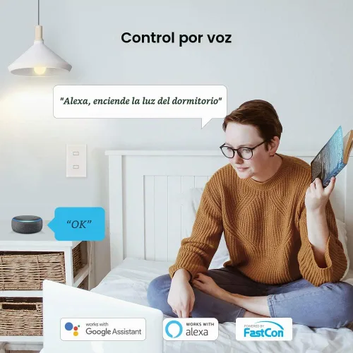 Vista 2 de BroadLink Interruptor de luz inteligente, no requiere cable neutro, un solo polo con aplicación y control de voz, interruptor temporizador táctil