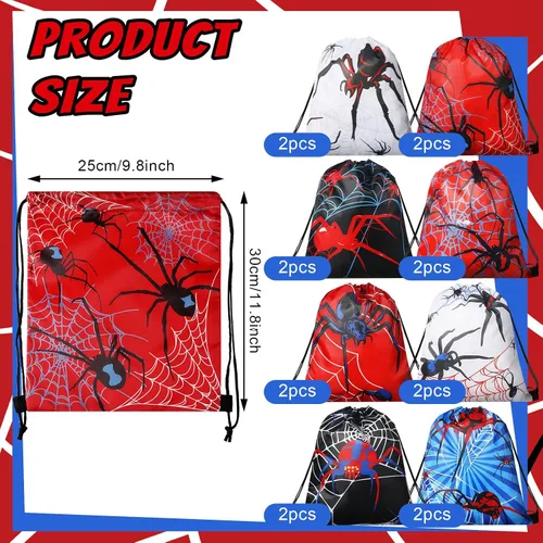 Vista 7 de Lothee 24 bolsas de regalo de fiesta de araña, estilo araña