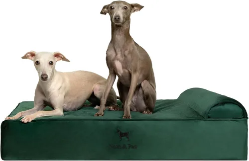 Vista 23 de NOAH & PAW Cama pequeña para perros, 20 x 15 x 6.5 pulgadas, cama para gatos de interior, espuma viscoelástica ortopédica de cáscara de huevo Verde