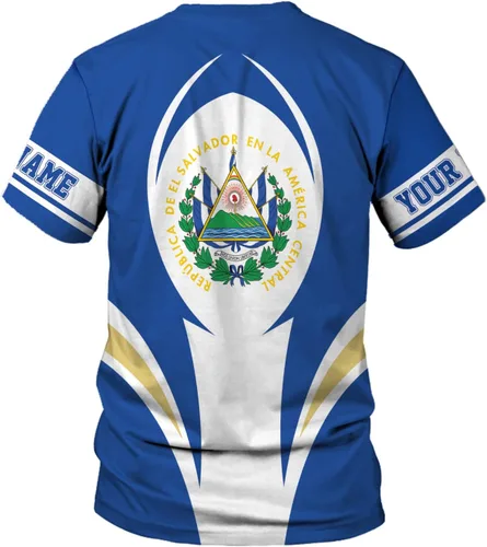 Vista 4 de Camiseta personalizada de El Salvador con bandera de El Salvador para hombres, mujeres, orgullo salvadoreño, camiseta de El Salvadoreña