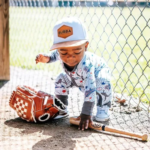 Vista 5 de Gorro de béisbol para bebé, gorra de camionero Bubba, para bebé, recién nacido, juvenil, con parche de ala plana, para verano e invierno