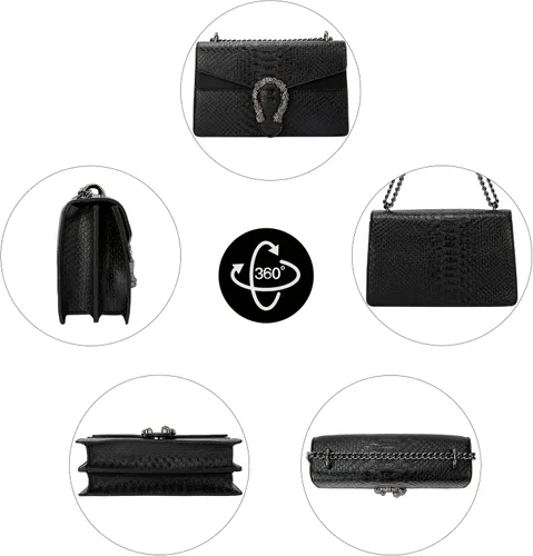 Vista 5 de GLOD JORLEE Trendy Chain Crossbody Shoulder Bags for Women - Luxury Leather Satchel Bag Evening Clutch Purse Handbags