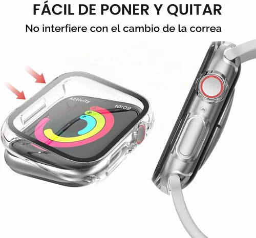 Vista 4 de Paquete de 12 fundas compatibles con Apple Watch de 1.575 pulgadas SE 3 SE 2 Series 6 5 4 SE con protector de pantalla de vidrio templado