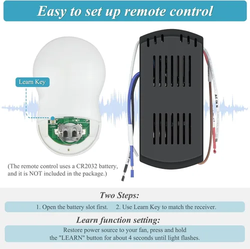 Vista 3 de Universal Hunter - Kit de control remoto para ventilador de techo, kit de control Wi-Fi inteligente Works for Hunter Harbor Breeze Hampton Bay