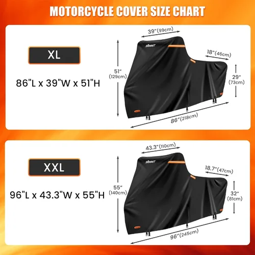 Vista 6 de Cubierta para motocicleta 420D resistente para modelos de turismo Harley Davidson Road King, impermeable al aire libre, protección contra lluvia, UV