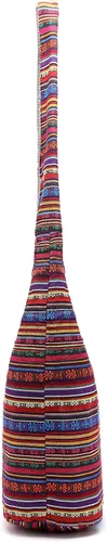 Vista 3 de Bolsa de hombro para mujer, de lona en estilo hippiebohemio para llevar cruzada al hombro, disponible en diferentes colores y estampados