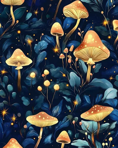 Vista 10 de Papel tapiz floral de hongos rosados para despegar y pegar, papel de contacto bohemio con hojas verdes claras, acuarela, colorido mural de pared