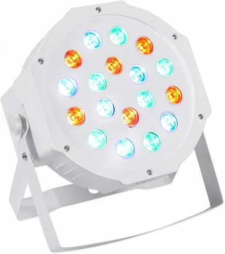 Vista 2 de (10) Rockville RockPAR50 LED RGB Compact Par Can DJ/Club/Stage DMX Luz de lavado - Blanco