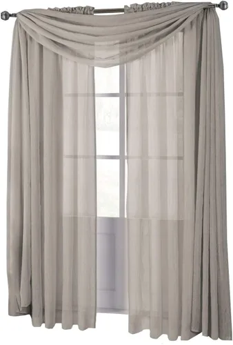 Vista 30 de sheetsnthings Solid Abri Panel de Cortina Transparente Arrugada con Bolsillo para Barra, 50 Pulgadas de Ancho x 63 Pulgadas de Largo, Negro
