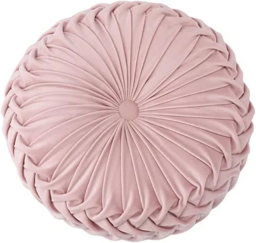 Vista 7 de Baiyuruodie Cojín redondo de terciopelo, cojín decorativo para sofá y cama del dormitorio (38cm, azul)
