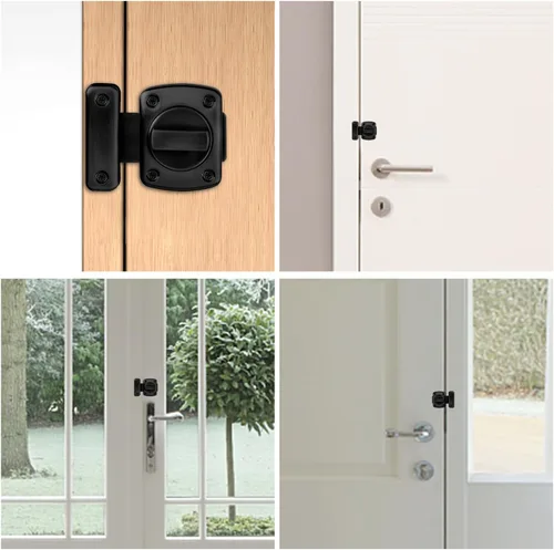 Vista 6 de SooGree - Cerradura de puerta de seguridad, cerradura de perno, cerradura de resorte giratorio sólido/cerradura de puerta para mascotas, muebles