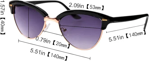 Vista 3 de SOOLALA 2 pares de gafas de lectura de ojo de gato sin montura para mujer