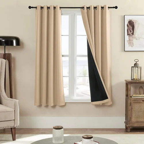 Vista 36 de Rutterllow - Cortinas 100% opacas, paneles de cortina con ojales, aislamiento térmico y bloqueo de luz para habitación y sala de estar