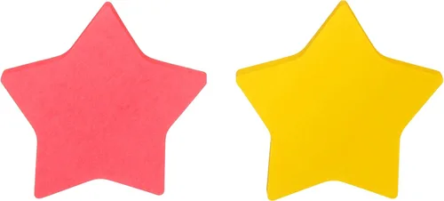 Vista 4 de Post-it Notas, forma de estrella, amarillo y rosa con patrón, 2.9 x 2.8 pulgadas, 2 blocs, 75 hojas/bloc (7350-STR) (paquete de 2)