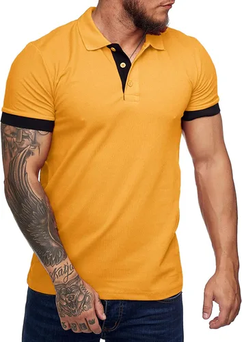 Vista 2 de Zuoyouzi Mens Short Sleeve Casual Slim Fit Polo Shirts Basic Designed Classic Cut Cotton Shirts