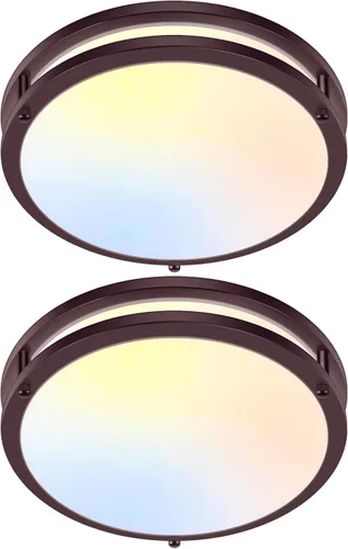 Vista 22 de Luces de Techo LED de 12 Pulgadas 36W, 2700K/3000K/4000K/5000K/6500K Ajustables de Montaje Empotrado, 3200LM Súper Brillantes Regulables Accesorio