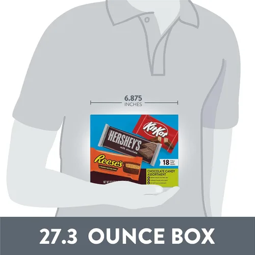Vista 4 de HERSHEY'S, KIT KAT and REESE'S - Caja variada de dulces de chocolate con leche, 27.3 onzas (18 unidades)
