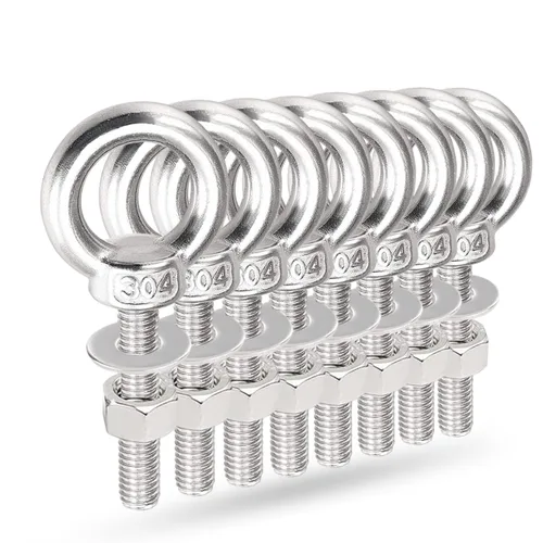 Vista 8 de Tornillos de Ojo de Hombro, Tornillo de Elevación de Acero Inoxidable 304 de Servicio Pesado con Anillos de Elevación Roscados, Arandelas y Tuercas