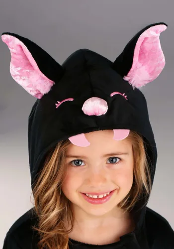Vista 3 de Disfraz de Murciélago Vampiro para Niña Pequeña en Rosa Multicolor