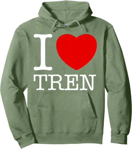 Vista 9 de Sudadera con capucha "I Love Tren Vintage I Heart Tren, Negro, S
