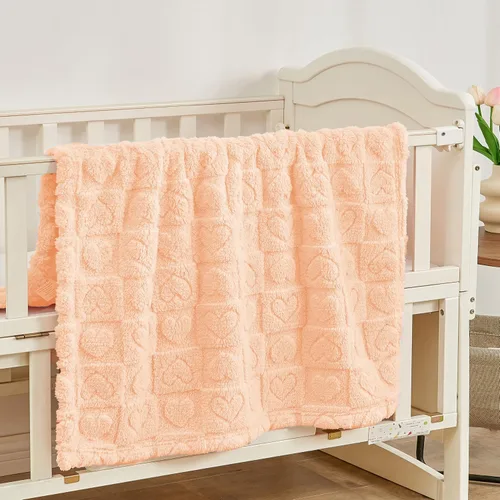 Vista 5 de Yurhap Manta de forro polar para bebé, a cuadros, ultra suave y acogedora para niñas y niños, manta mullida para bebés recién nacidos, regalos