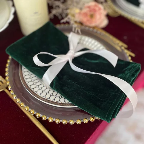 Vista 10 de Servilletas de terciopelo, 20 x 20 pulgadas, servilletas de cena suaves, servilletas de boda, servilletas de mesa adecuadas para bodas, fiestas