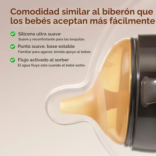 Vista 5 de Thyseed Vaso para sorber de paja con peso a prueba de derrames, entrenador de transición para bebés, boquilla de silicona suave, sin BPA, 19.7 ft+