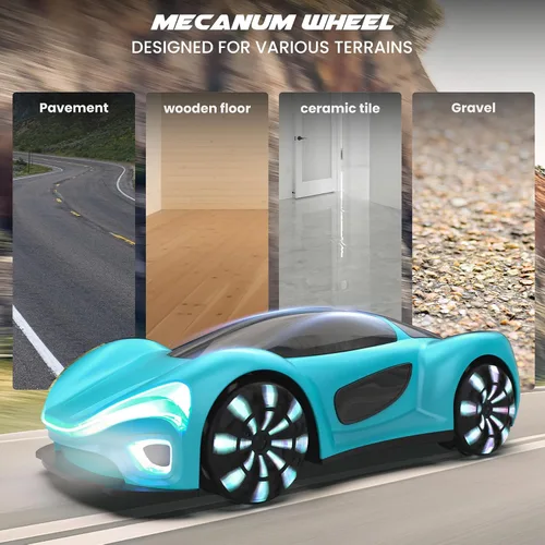 Vista 5 de SIMREX Auto de control remoto con detección de gestos con base de carga, juguete de auto de acrobacias y derrape a control remoto giratorio de 360°